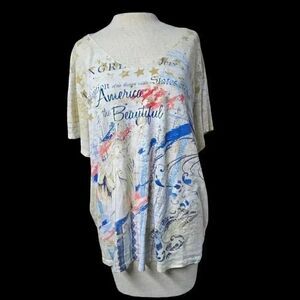 America The Beautiful Statue Of Liberty Women's 3X Basic Editions Short Sleeve